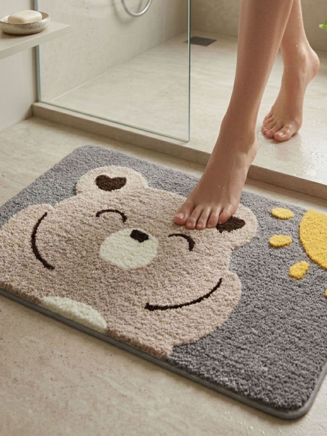 DREAM WEAVERZ Grey Anti-skid Bath Rugs - view 1