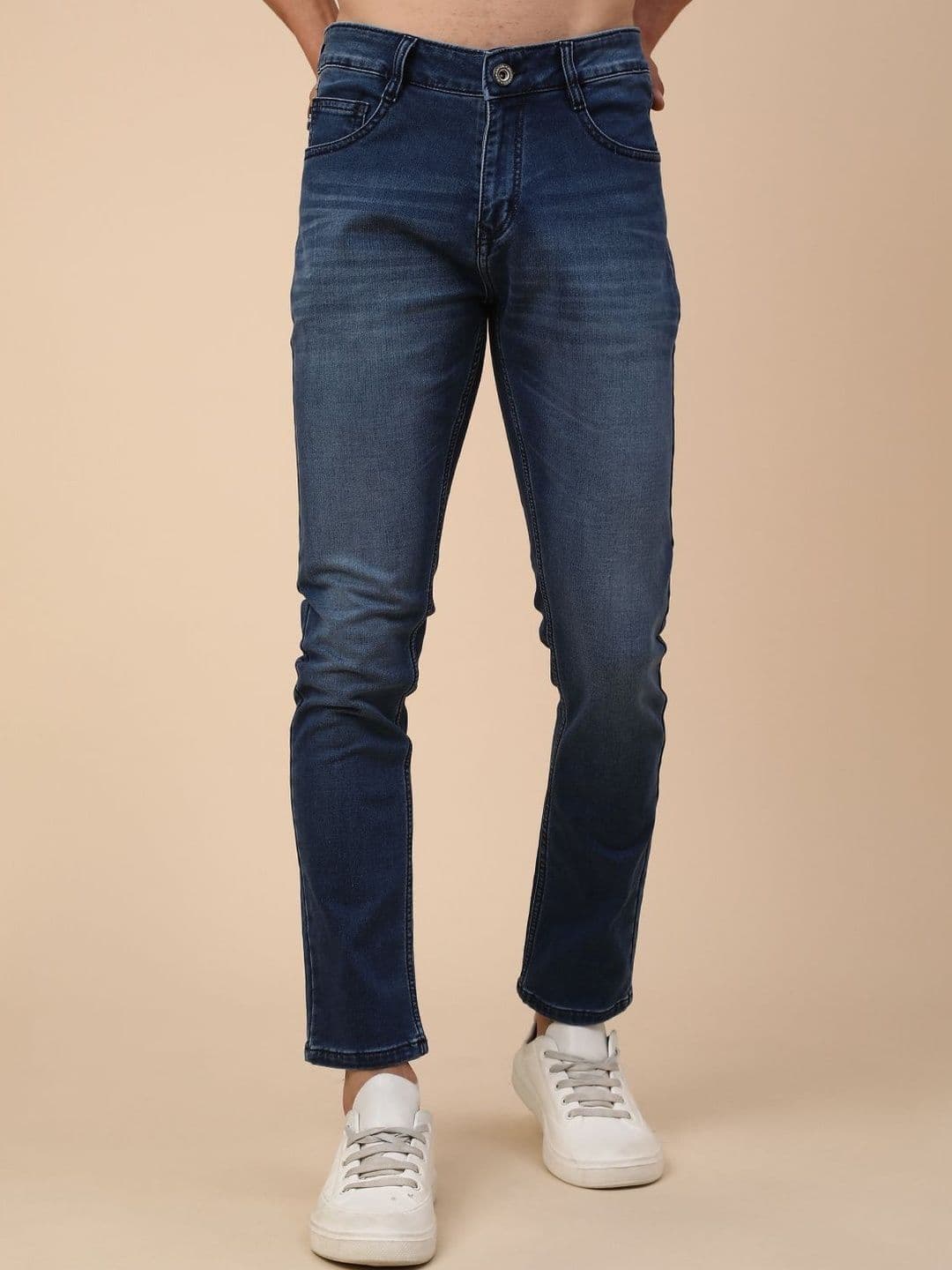 V-Mart Men Regular Fit Mid-Rise Light Fade Stretchable Jeans - view 1