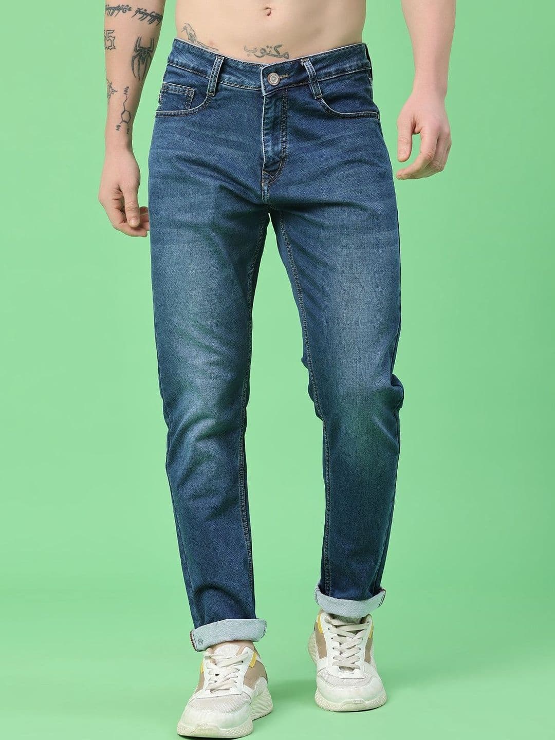V-Mart Men Skinny Fit Mid-Rise Light Fade Jeans - view 1