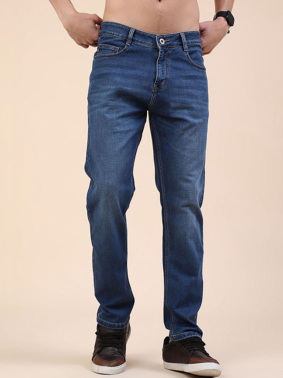 V-Mart Men Skinny Fit Mid-Rise Light Fade Jeans - view 1