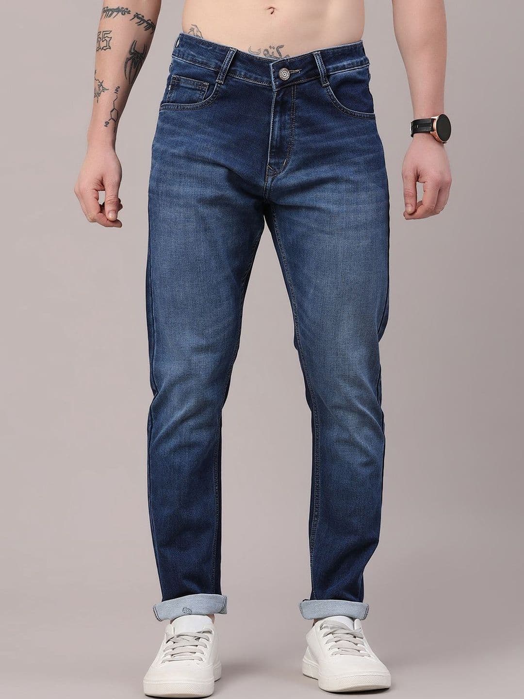 V-Mart Men Skinny Fit Mid-Rise Light Fade Jeans - view 1