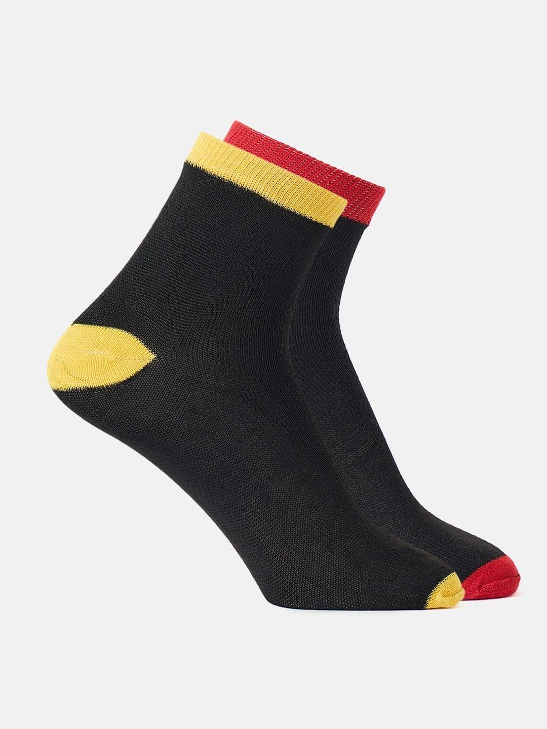 SZN Men Pack of 2 Cotton Blend Colourblocked Ankle Length Socks - view 1