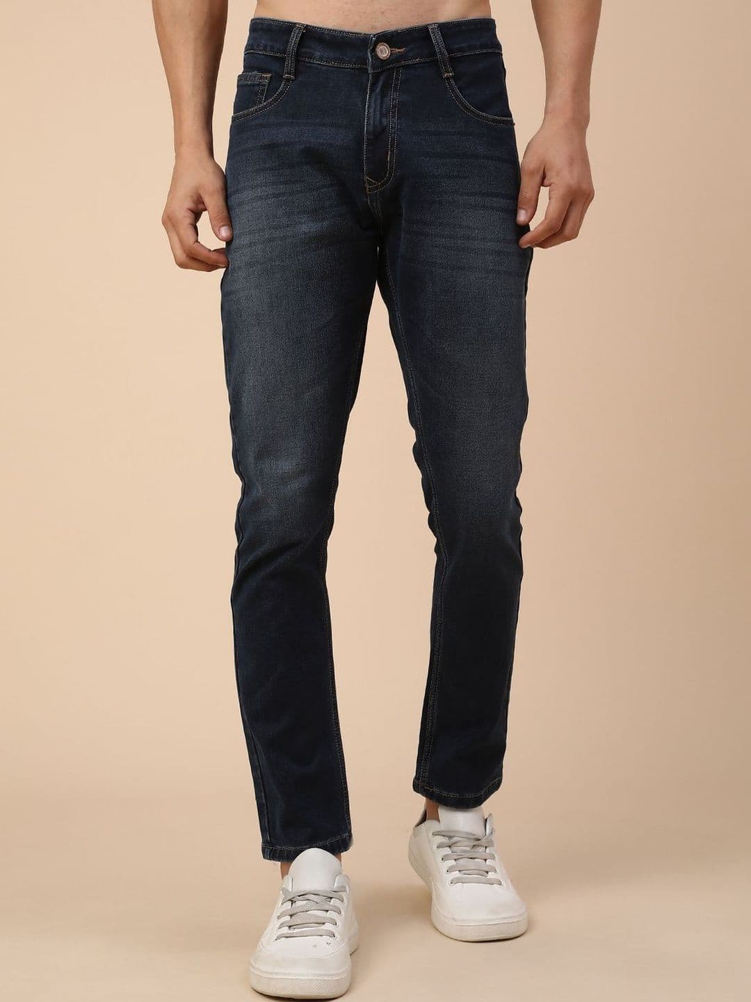 V-Mart Men Skinny Fit Mid-Rise Light Fade Stretchable Jeans - view 1