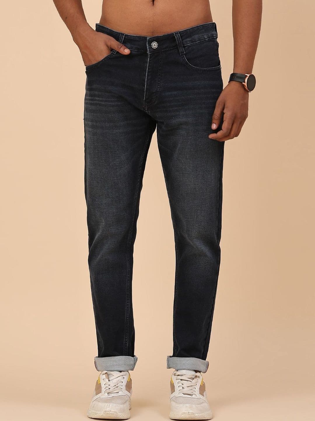 V-Mart Men Skinny Fit Mid-Rise Light Fade Stretchable Jeans - view 1