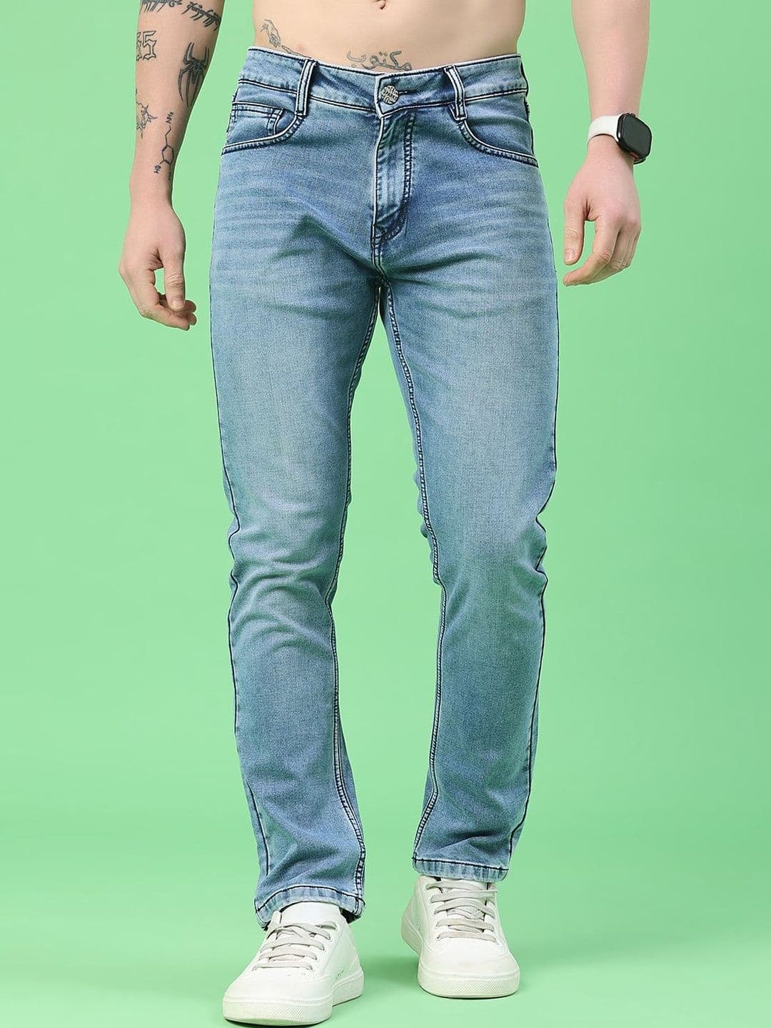 V-Mart Men Regular Fit Mid-Rise Light Fade Jeans - view 1