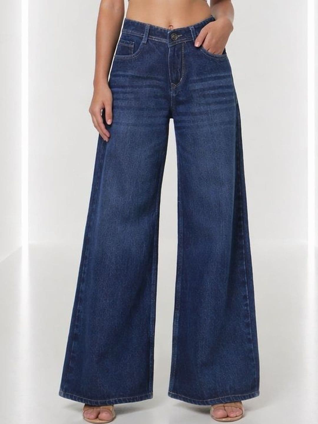 COY Women Comfort Wide Leg High-Rise Light Fade Stretchable Jeans - view 1
