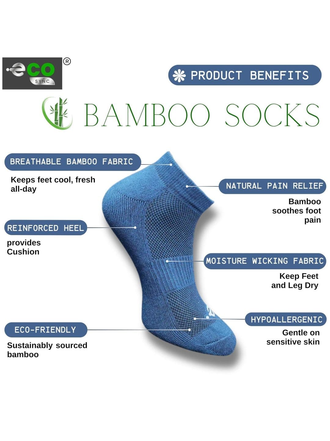 ECO SYNC Men Pack of 6 Patterned Shoe Liners Socks - view 1