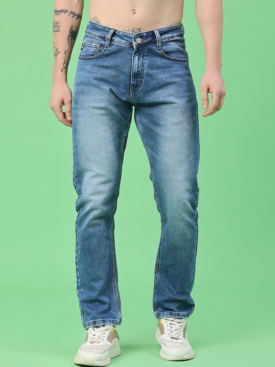 V-Mart Men Skinny Fit Mid-Rise Light Fade Jeans - view 1