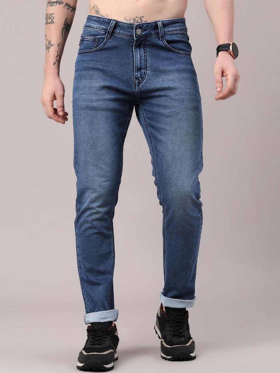 V-Mart Men Skinny Fit Mid-Rise Light Fade Jeans - view 1