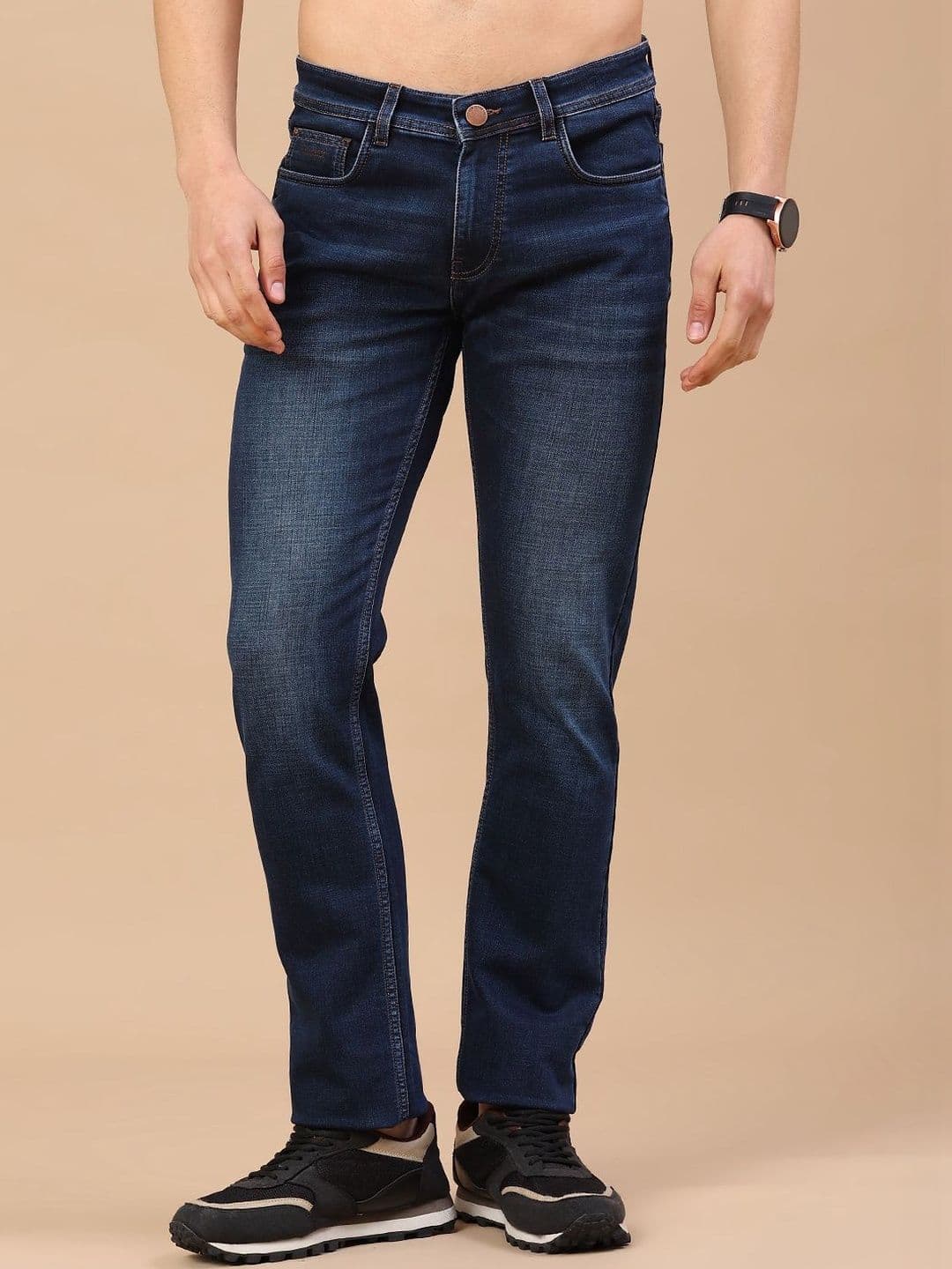 V-Mart Men Slim Fit Mid-Rise Light Fade Jeans - view 1