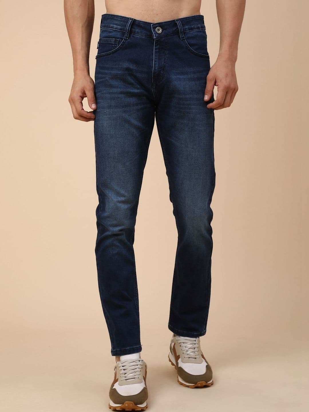 V-Mart Men Regular Fit Mid-Rise Light Fade Stretchable Jeans - view 1