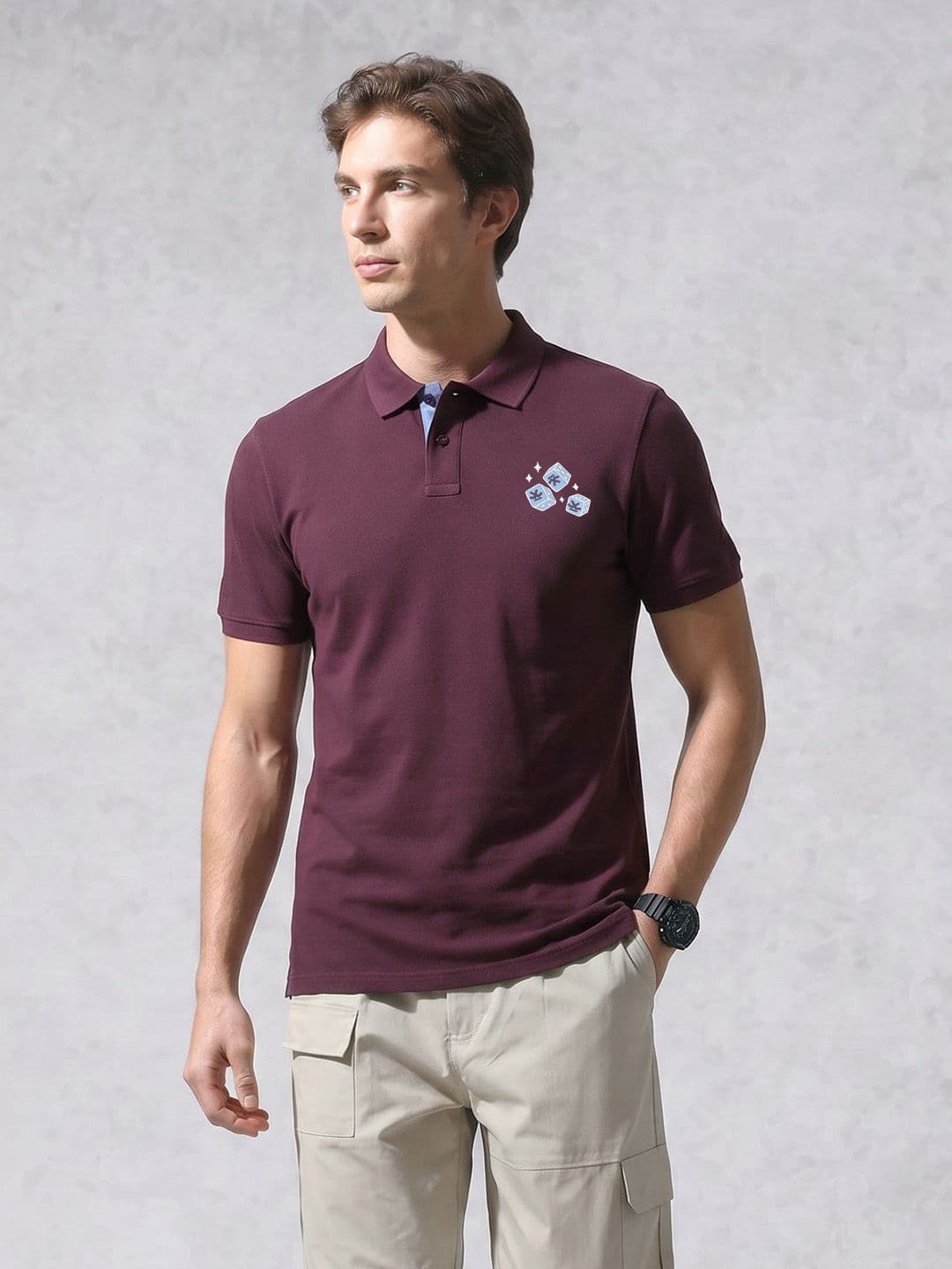 WROGN WRONG Slim Fit Polo Collar Pure Cotton T-Shirt - view 1