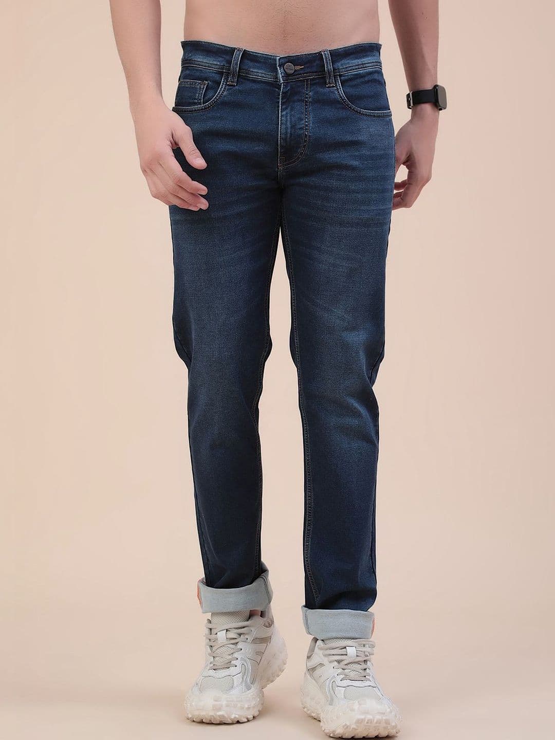 V-Mart Men Slim Fit Mid-Rise Light Fade Jeans - view 1