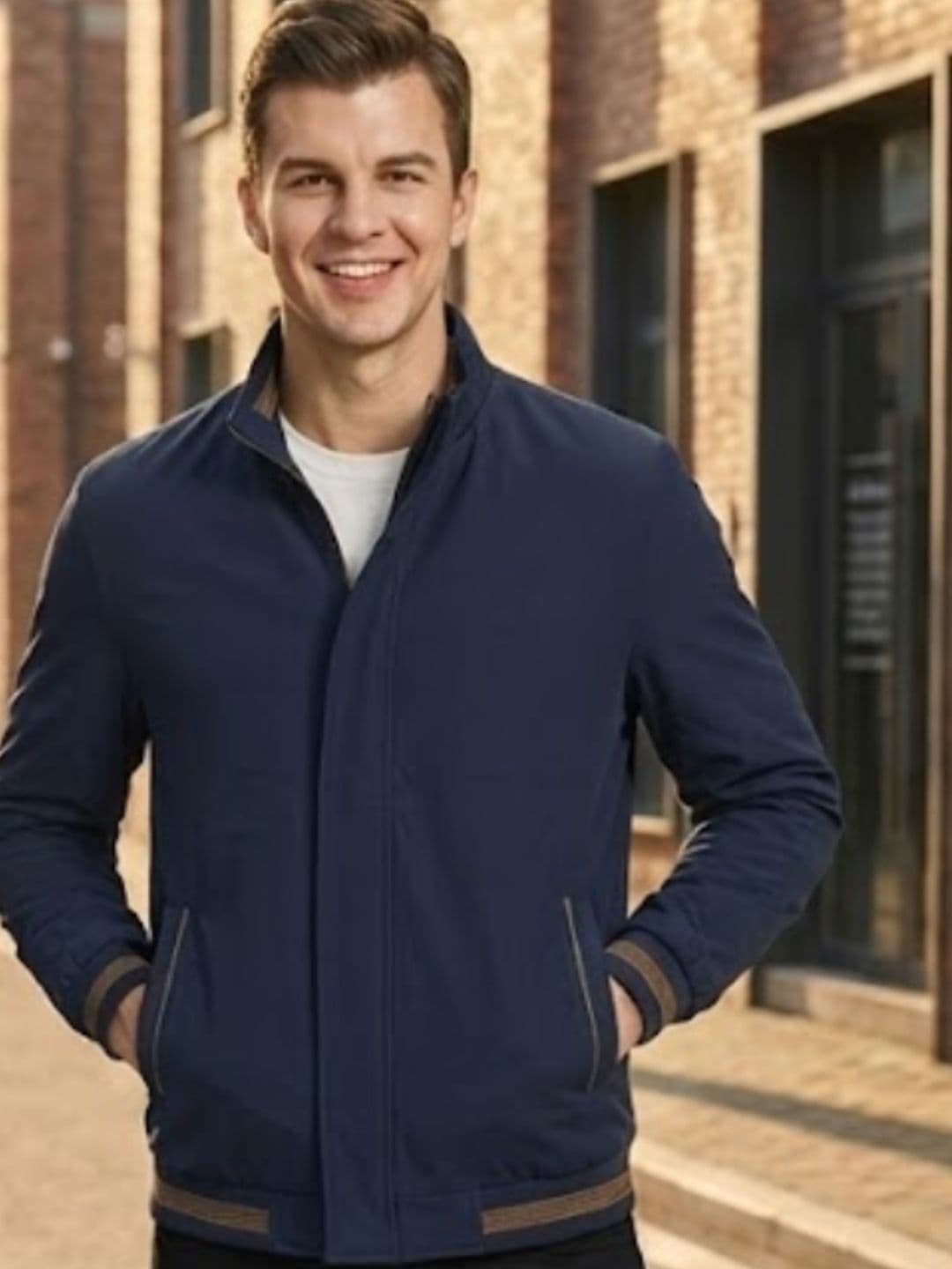 MIA FASHION Men Striped Water Resistant Bomber Jacket - view 1