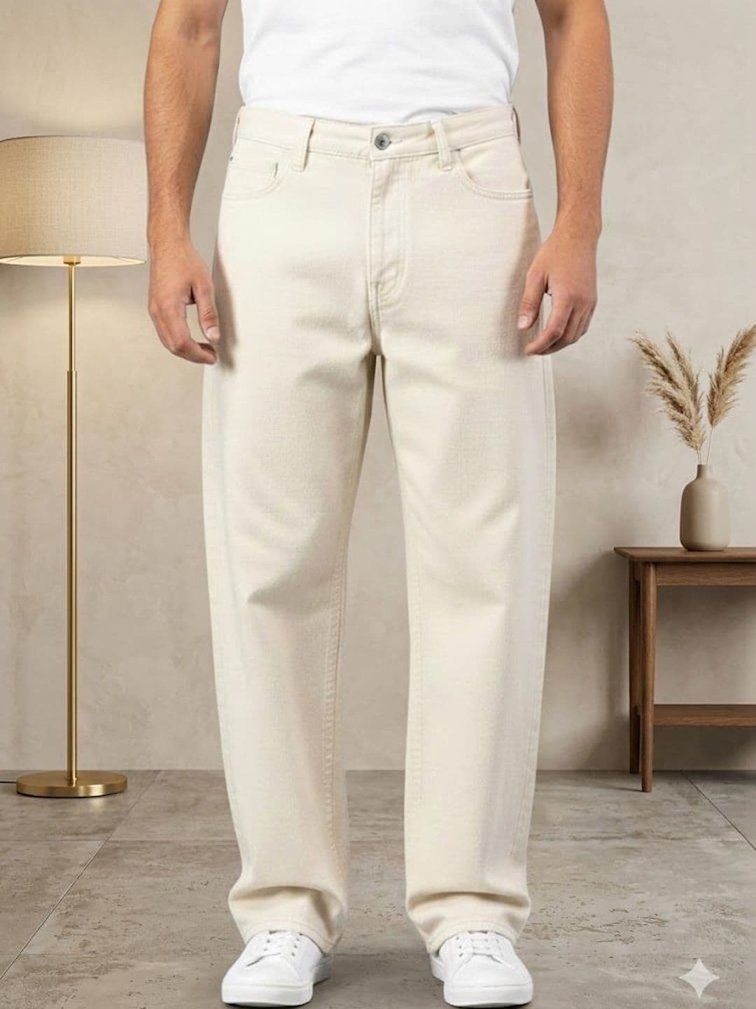 NIFFER FASHION Men Jean Wide Leg Mid-Rise Applique Jeans - view 1