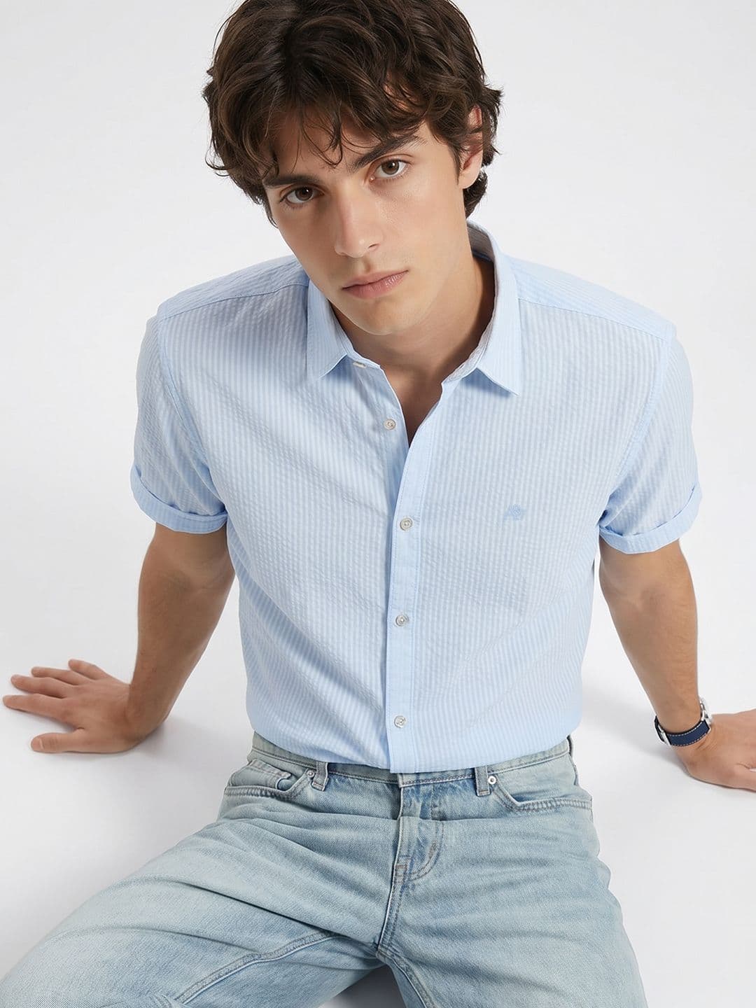 Aeropostale Vertical Striped Pure Cotton Casual Shirt - view 1