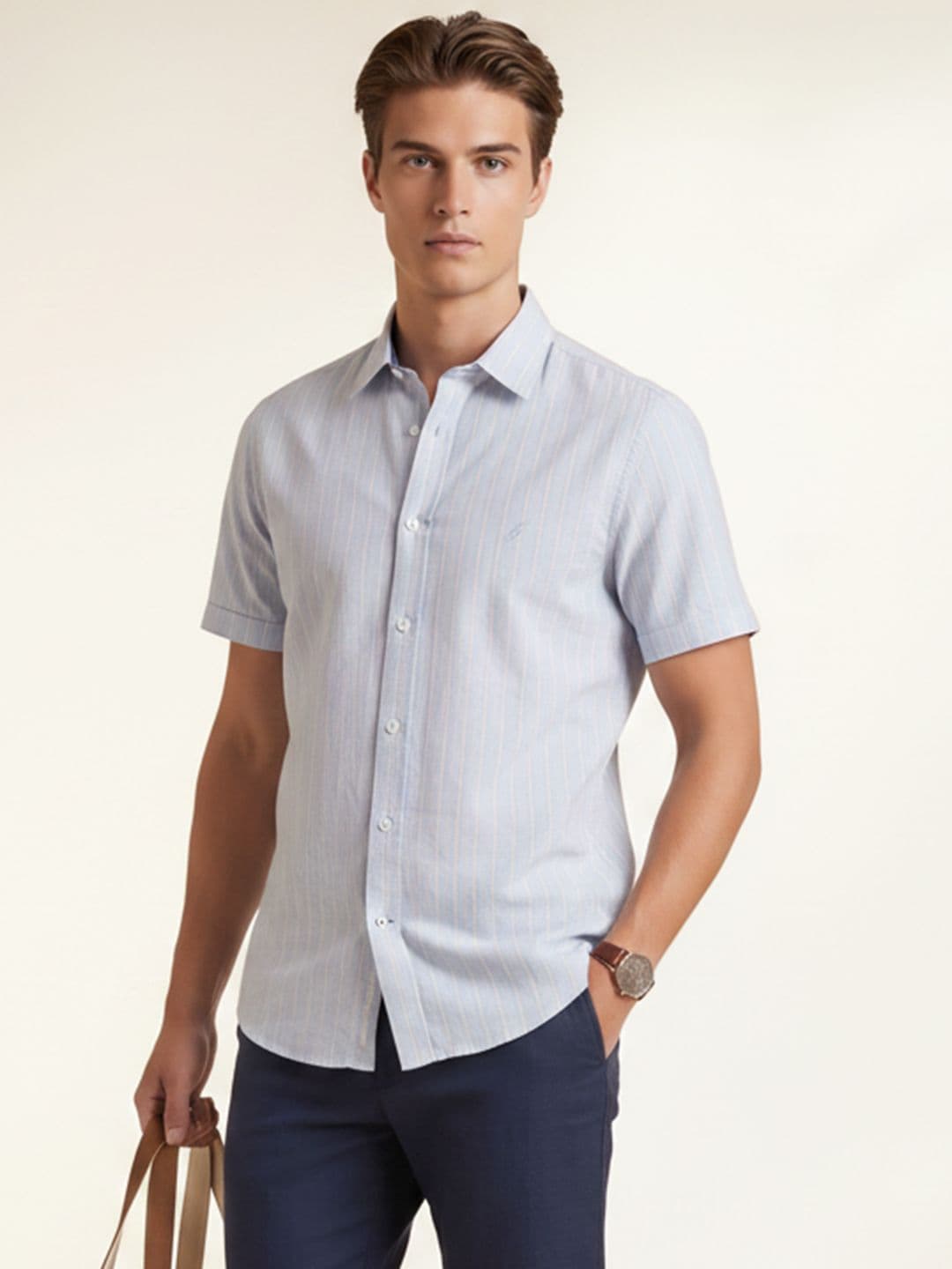 Nautica Cotton Linen Striped Casual Shirt - view 1