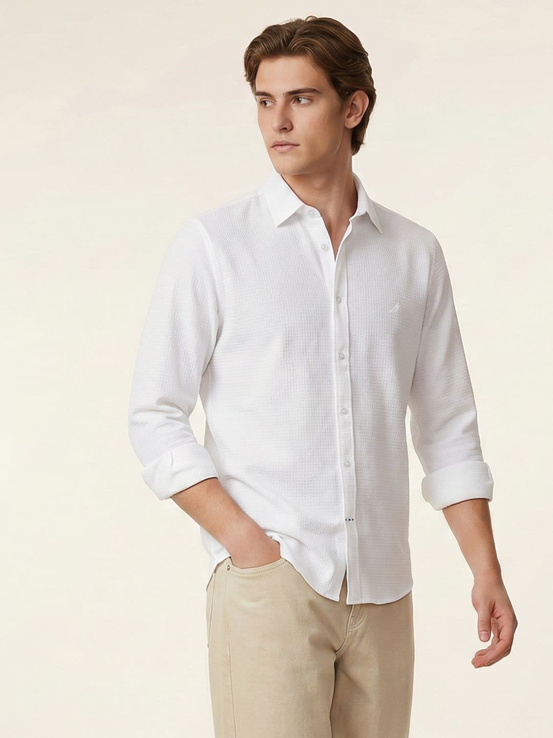 Nautica Slim Fit Textured Pure Cotton Casual Shirt - view 1