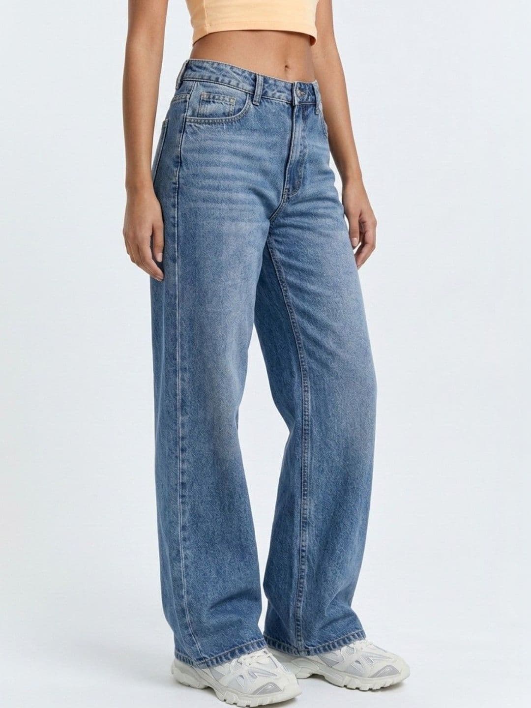 R.Code by The Roadster Life Co. Women Regular Fit High-Rise Light Fade Acid Wash Stretchable Jeans - view 1