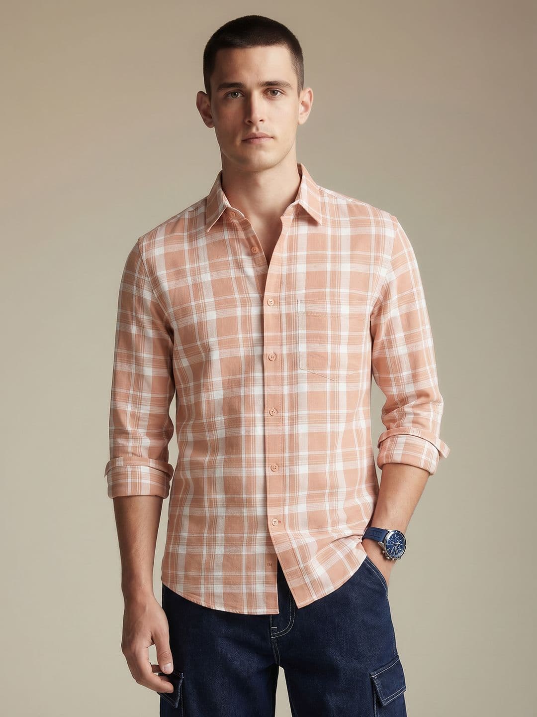 Being Human Checked Pure Cotton Casual Shirt - view 1