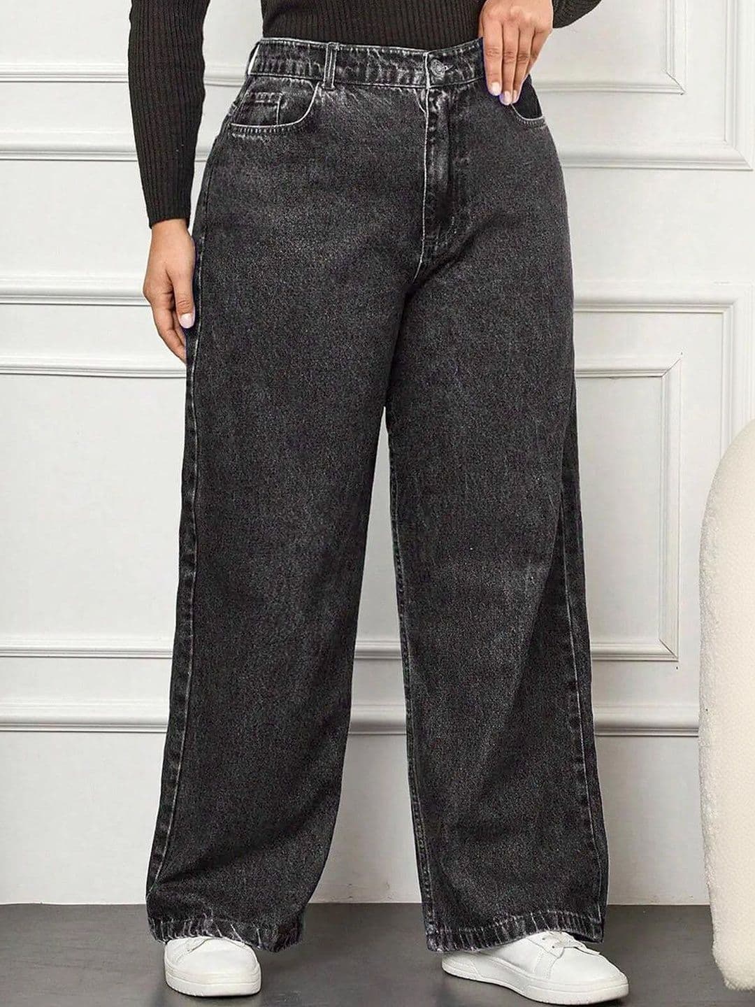 Stylecast X Kotty Women Wide Leg High-Rise Light Fade Jeans - view 1
