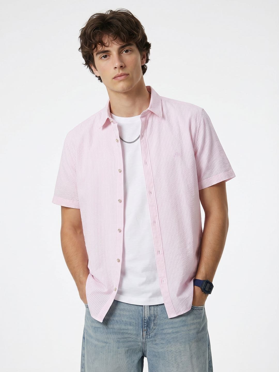 Aeropostale Vertical Striped Pure Cotton Casual Shirt - view 1