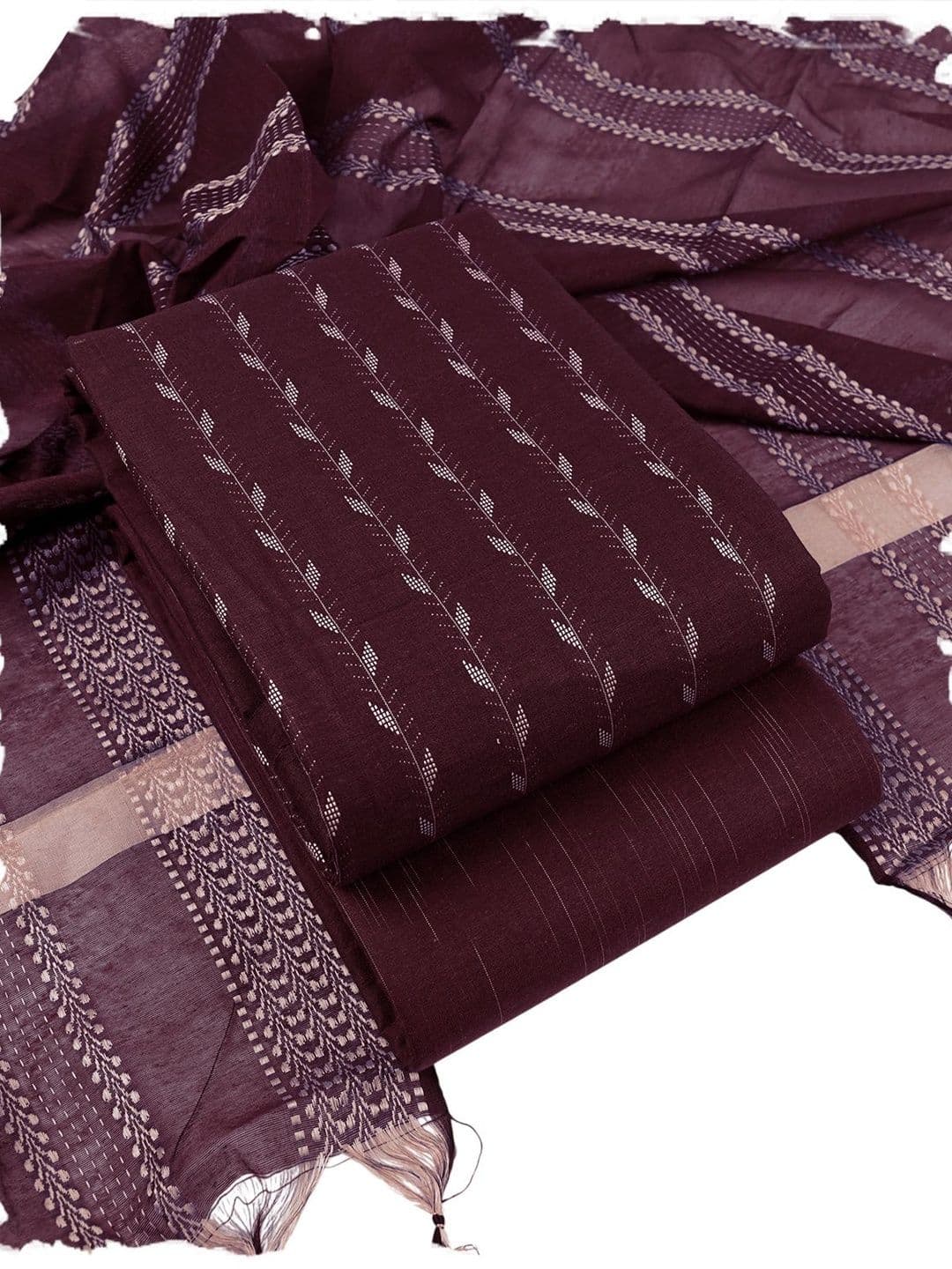 Sun Fashion And Lifestyle Pure Cotton Woven Design Unstitched Dress Material - view 1