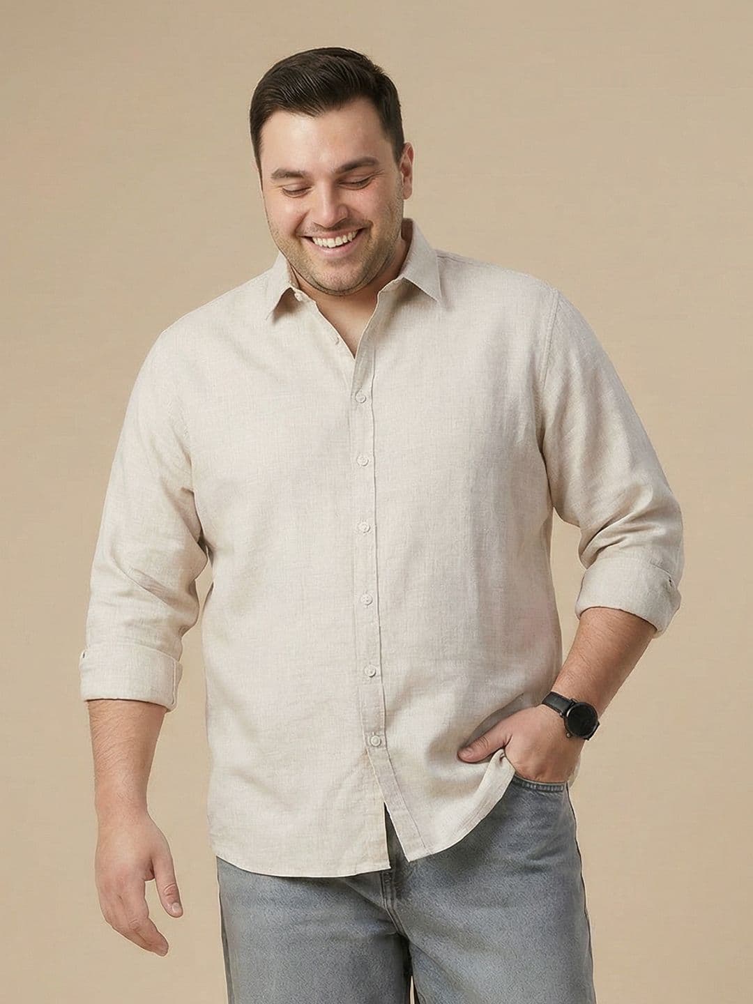 Sztori Plus Size Spread Collar Casual Shirt - view 1