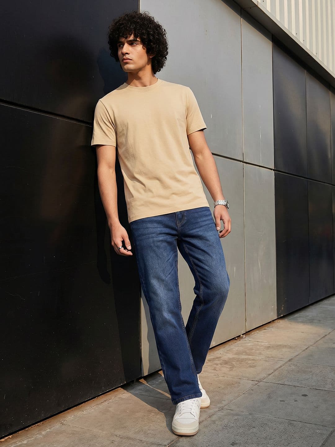The Roadster Life Co. Men Straight Fit Mid-Rise Light Fade Stretchable Jeans - view 1