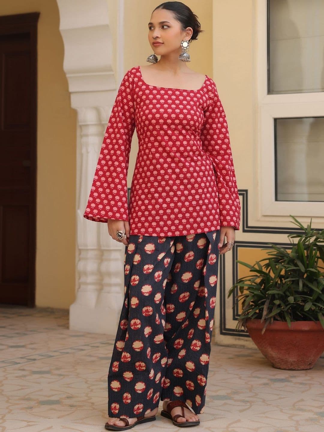anayna Women Ethnic Motifs Printed Regular Pure Cotton Kurta with Harem Pants - view 1