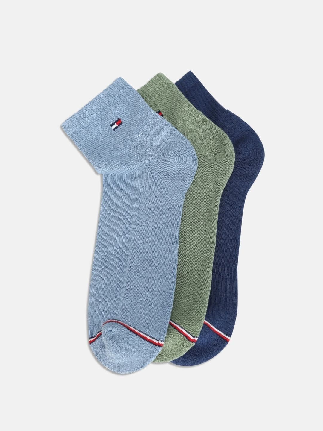 Tommy Hilfiger Men Pack of 3 Cotton Colourblocked Ankle Length Socks - view 1