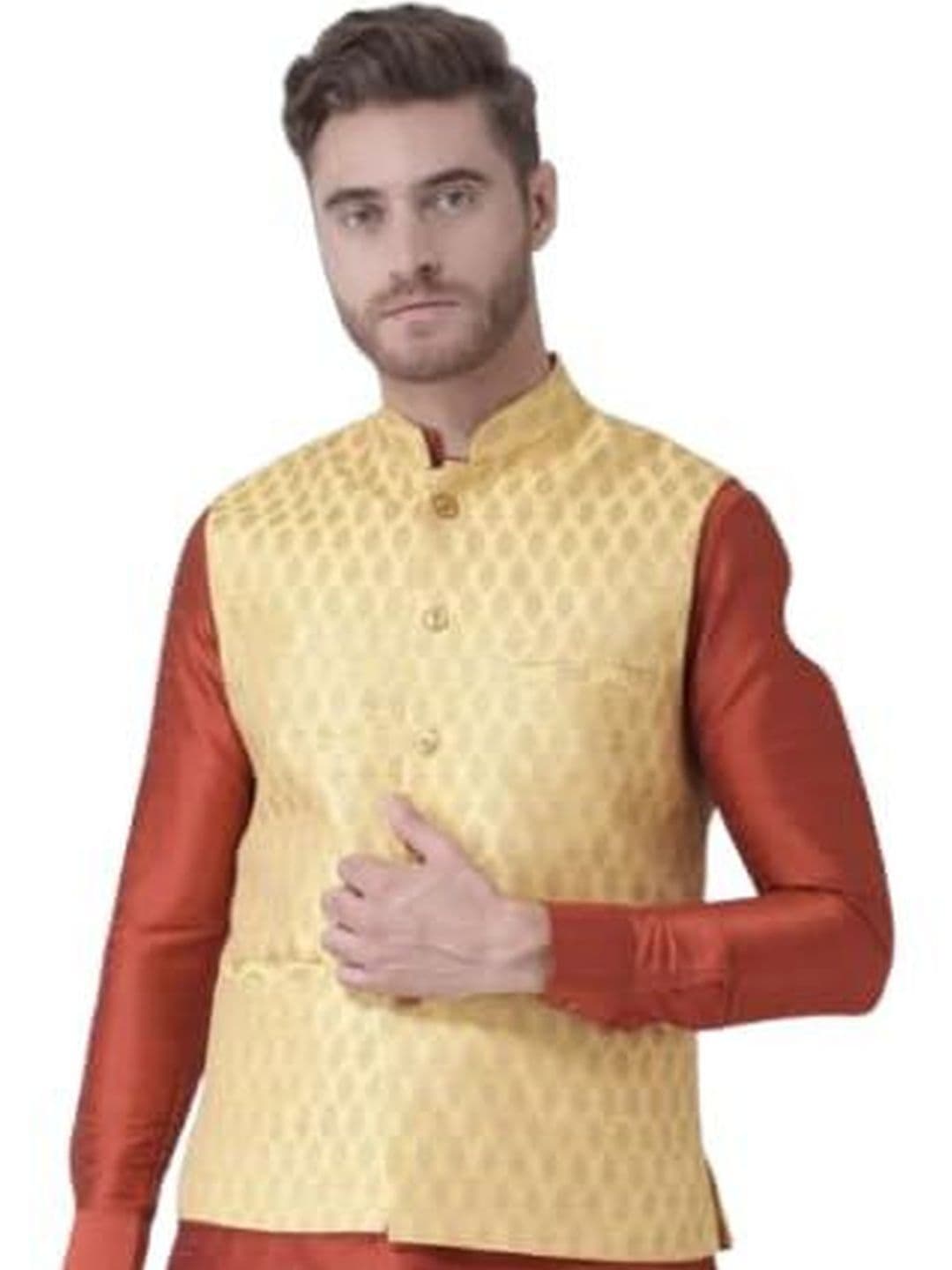 KUTUB FASHION Printed Mandarin Collar Nehru Jackets - view 1