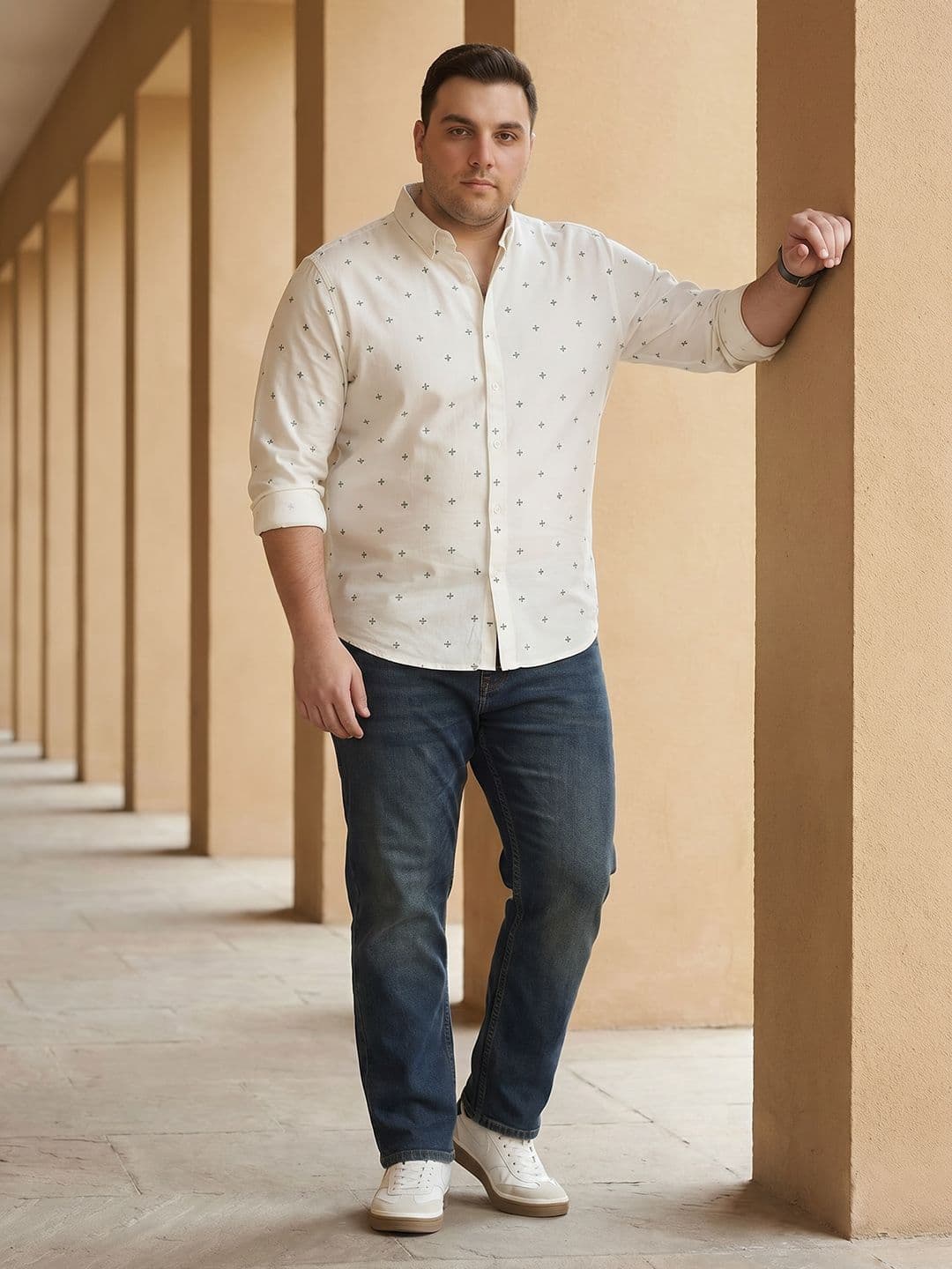Sztori Plus Size Printed Pure Cotton Casual Shirt - view 1