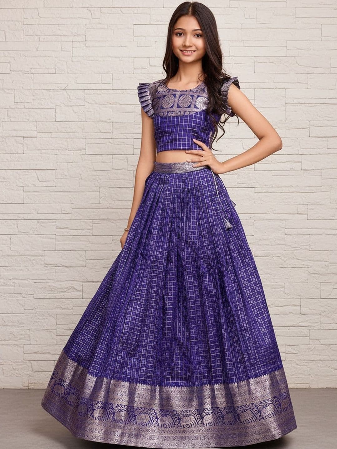 KALANANDI Girls Semi-Stitched Lehenga & - view 1