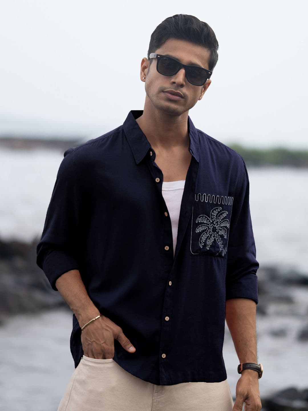 Powerlook Linen Blend Printed Cotton Long Sleeves Shirt - view 1