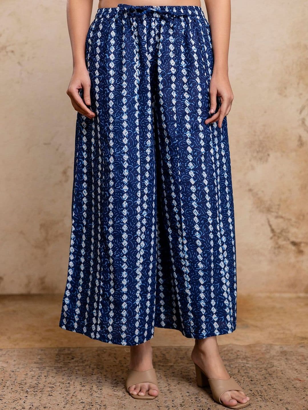 FERANOID Women Ethnic Motifs Printed Knitted Ethnic Palazzos - view 1