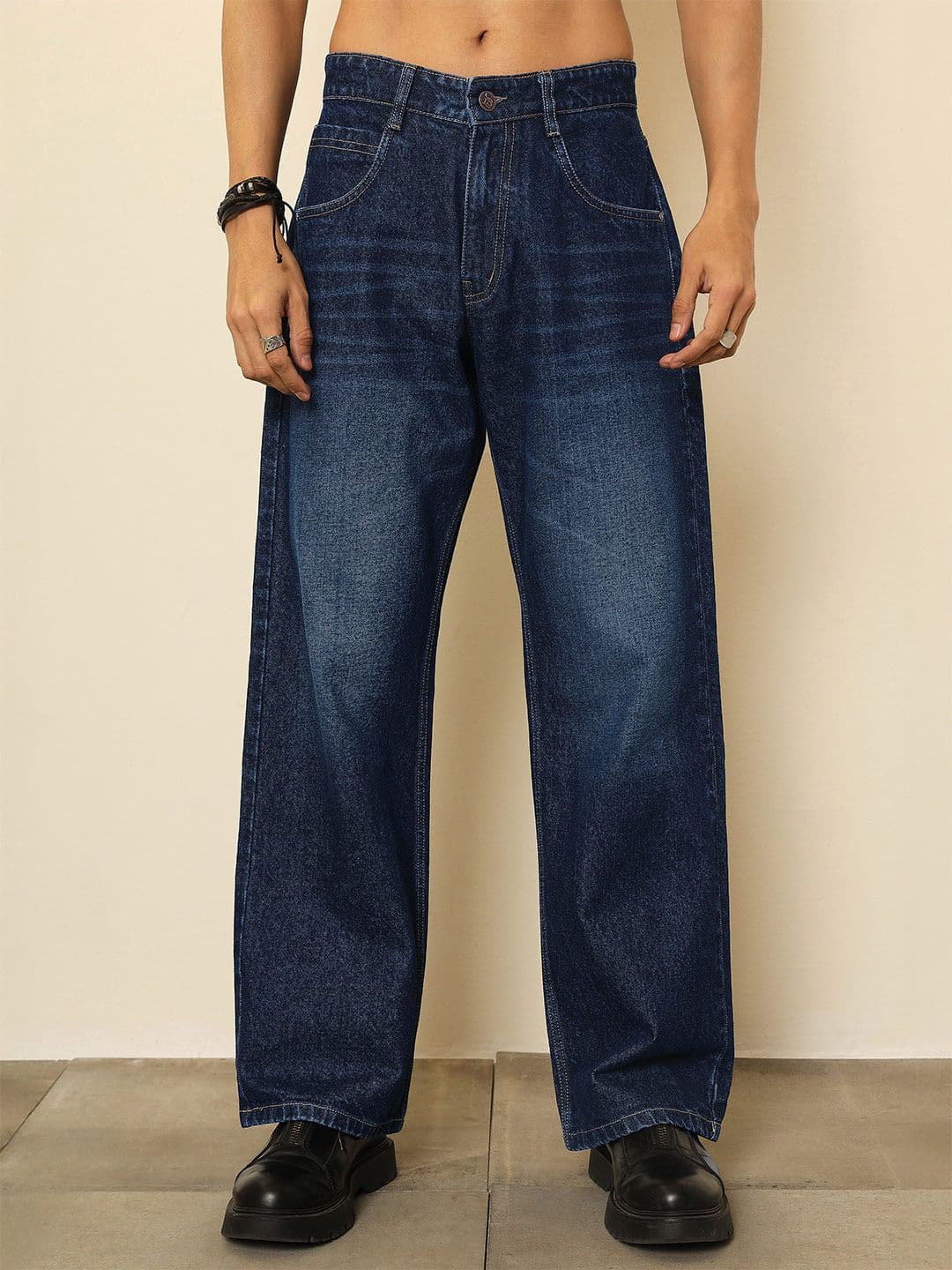 MASCLN SASSAFRAS Men Regular Fit Mid-Rise Light Fade Bleached Jeans - view 1