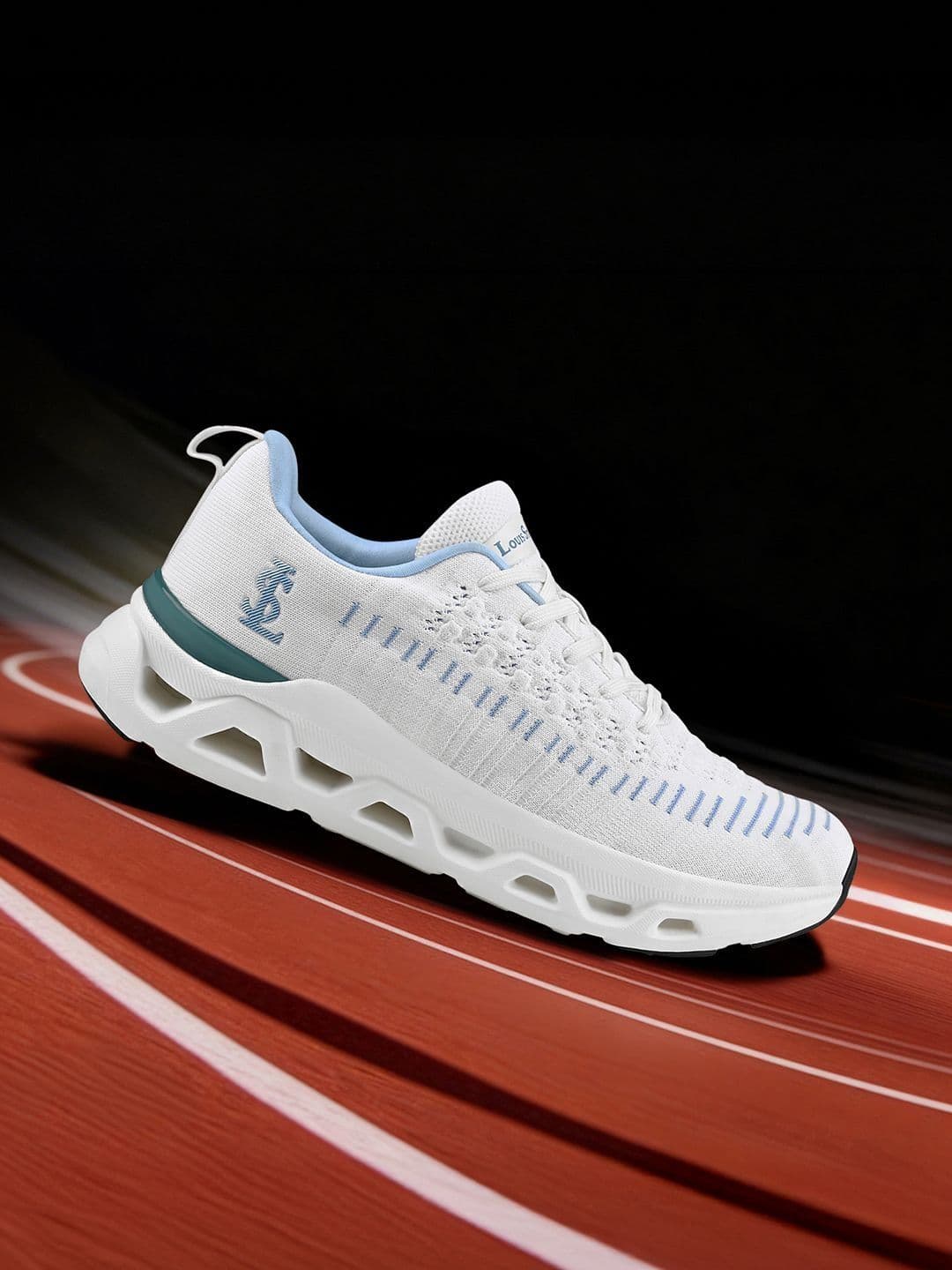 LOUIS STITCH Men Stellar Blue Lightweight Knitted Athleisure Sport Shoes - view 1