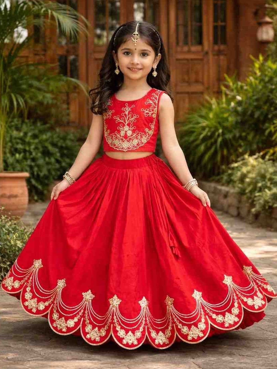 KALINI Girls Embroidered Ready to Wear Lehenga & - view 1