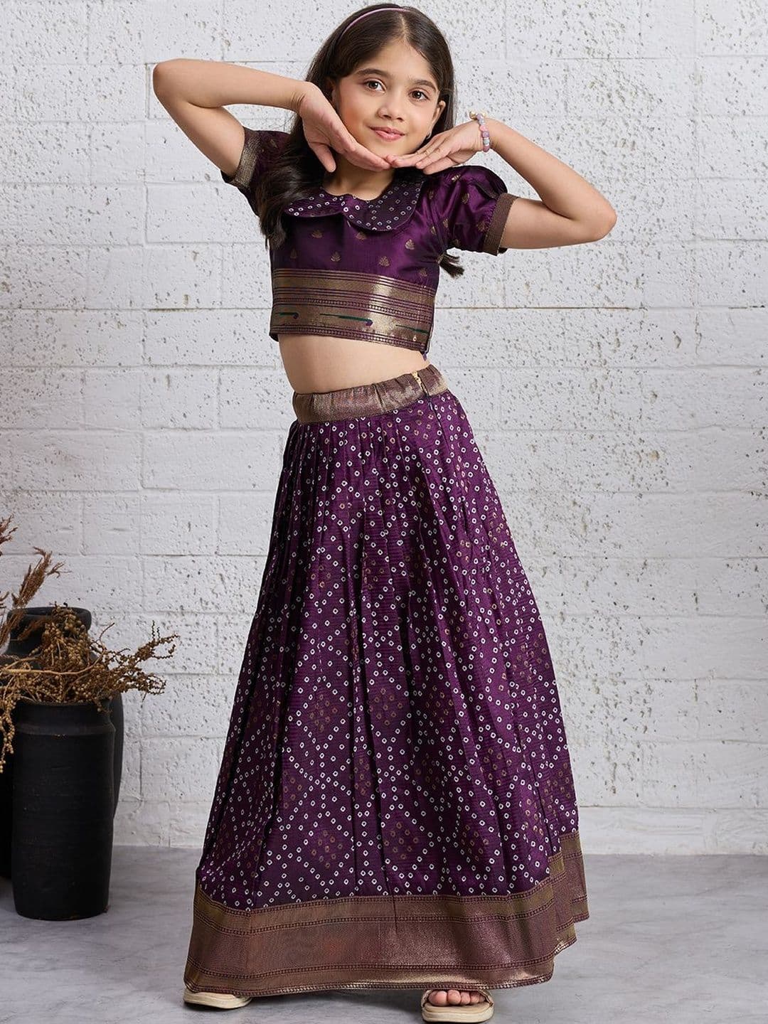 KALANANDI Girls Bandhani Printed Lehenga Choli - view 1