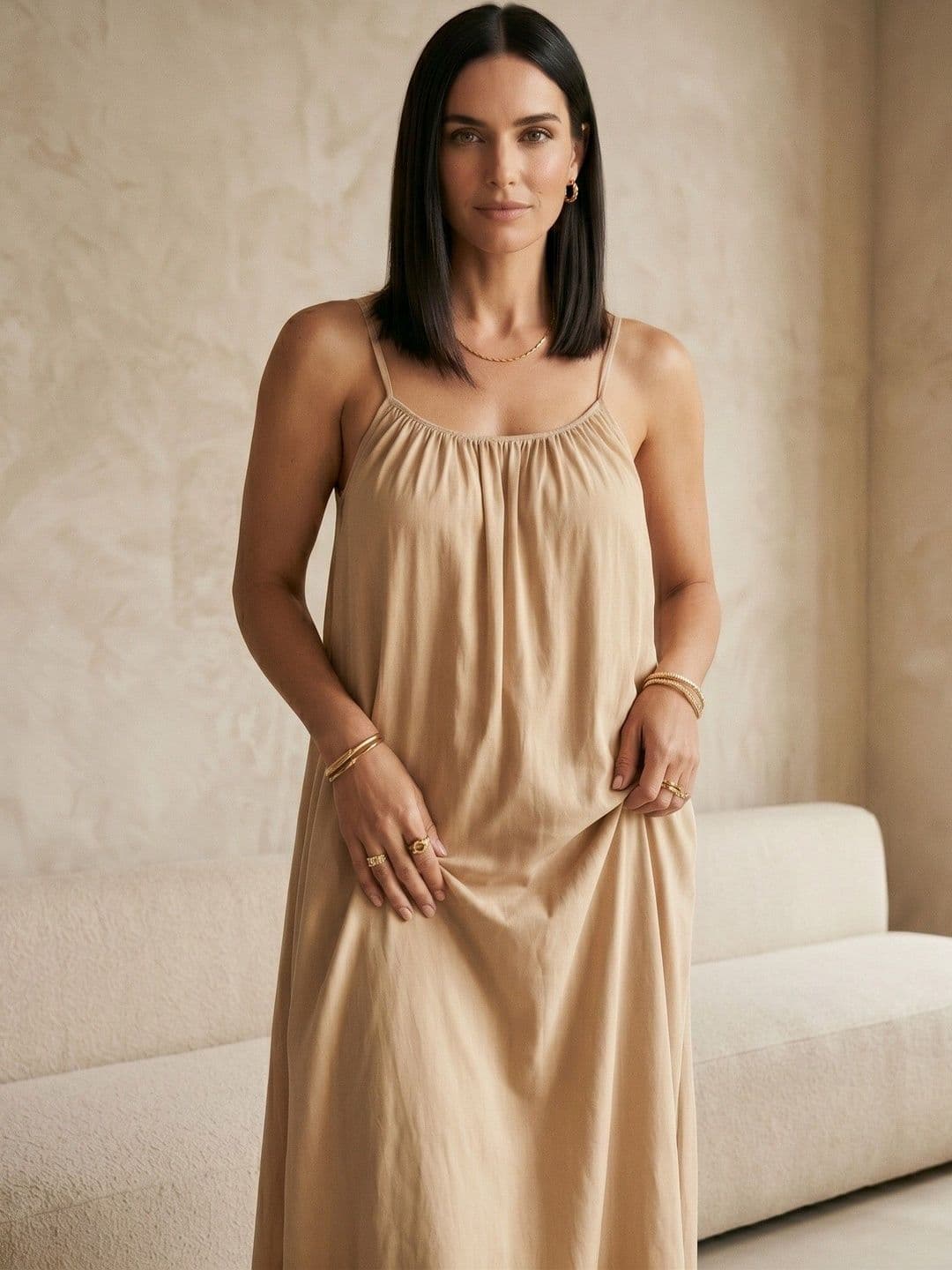 ALLORIA Linen Midi Dress - view 1