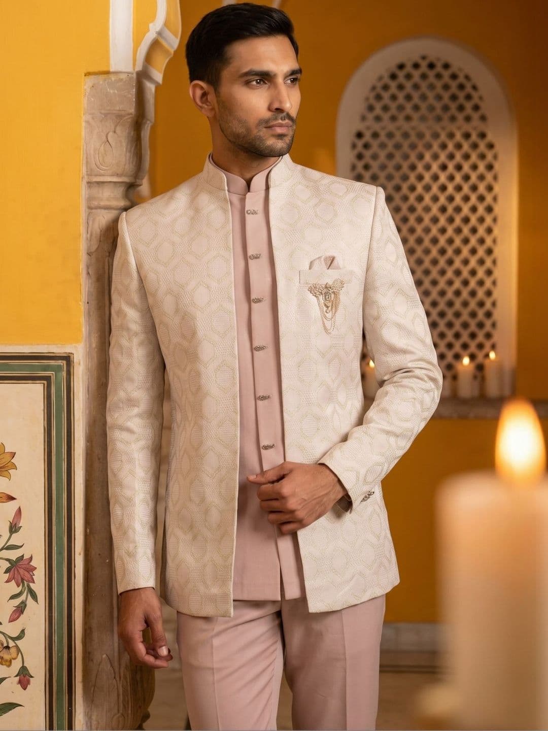 Jompers Jacquard Ethnic Indo-Western Set