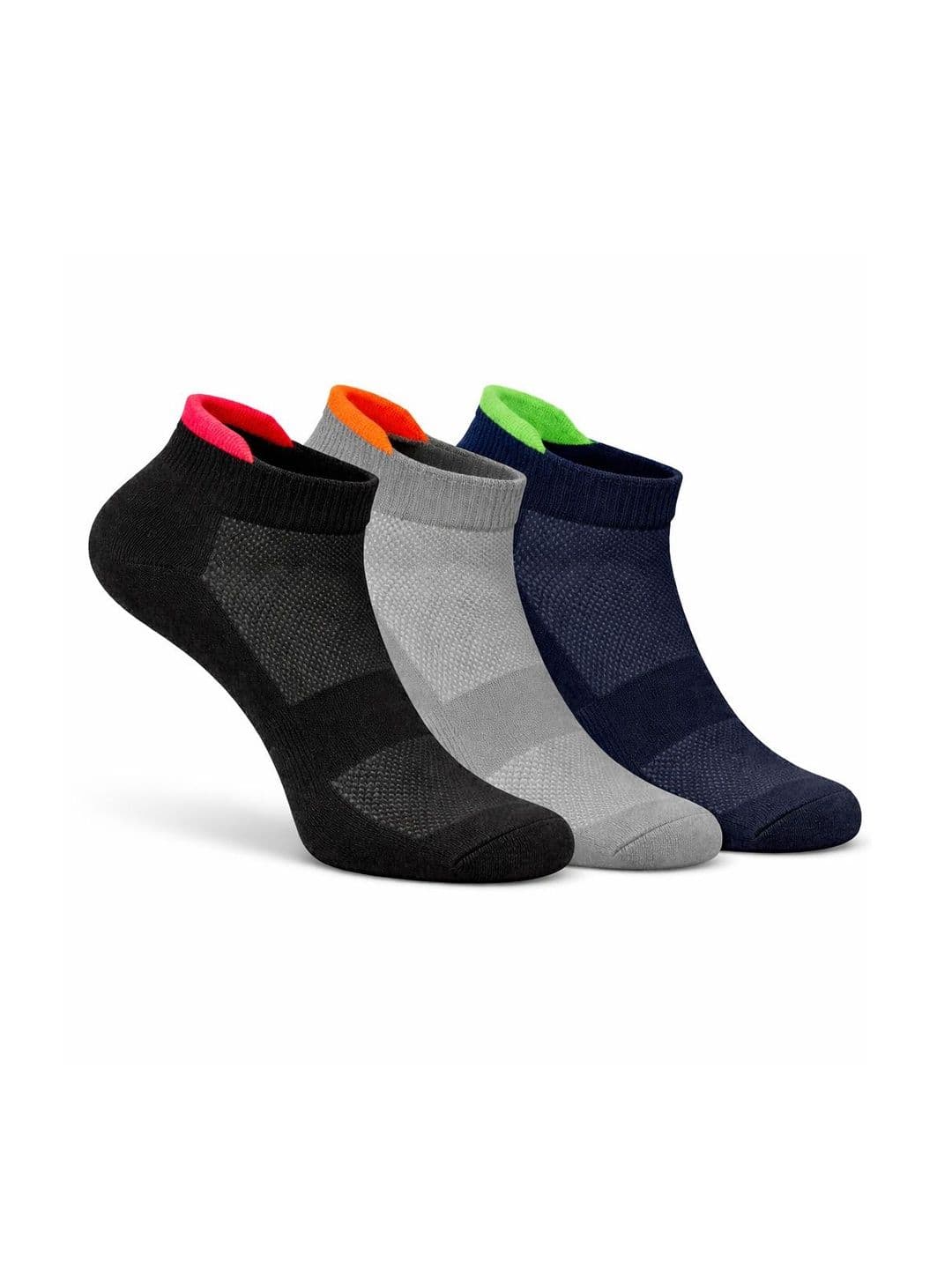 USOXO Unisex Pack of 3 Colourblocked Ankle Length Socks - view 1