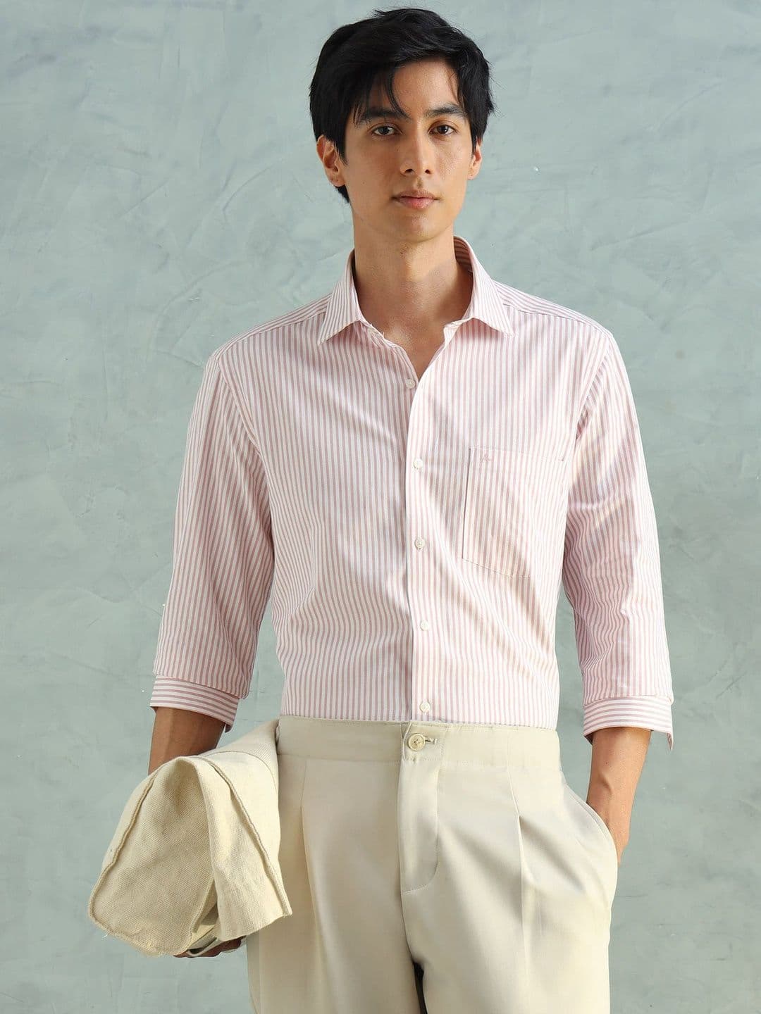 Arrow Manhattan Slim Fit Striped Pure Cotton Casual Shirt - view 1