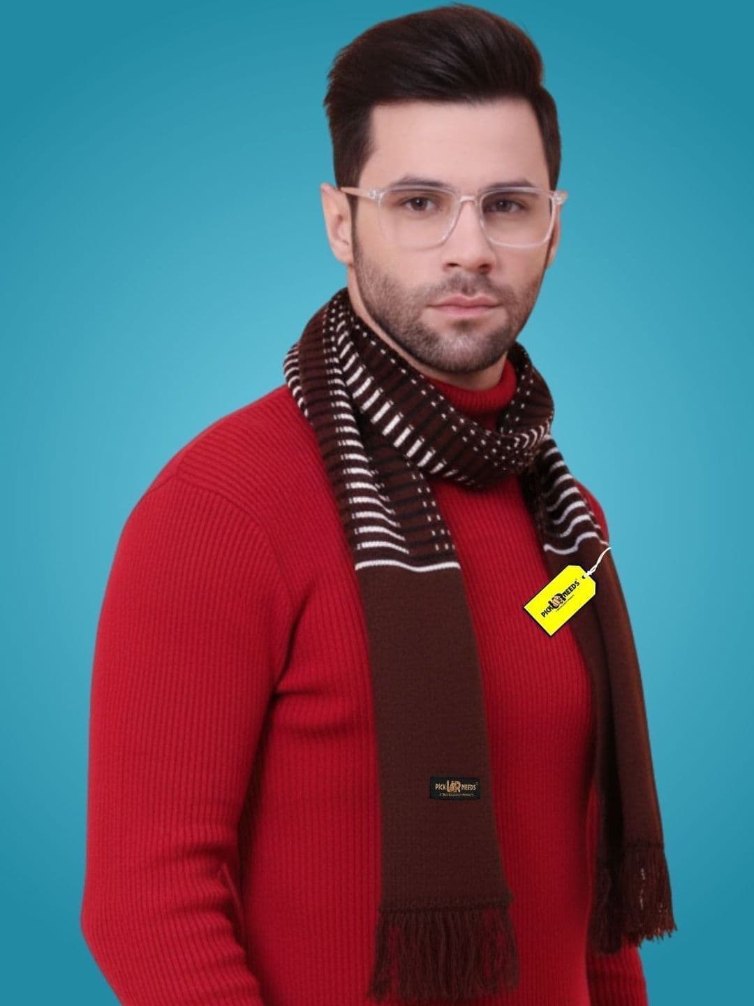 Pick Ur Needs Men Striped Merino Wool Mufflers - view 1