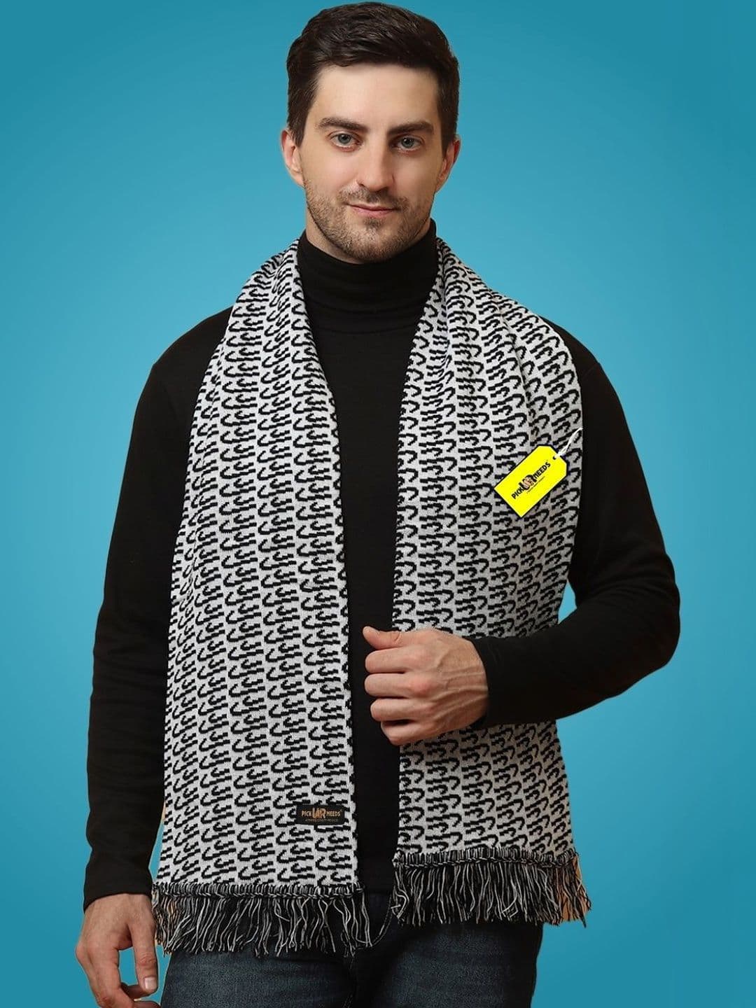 Pick Ur Needs Men Patterned Merino Wool Mufflers - view 1