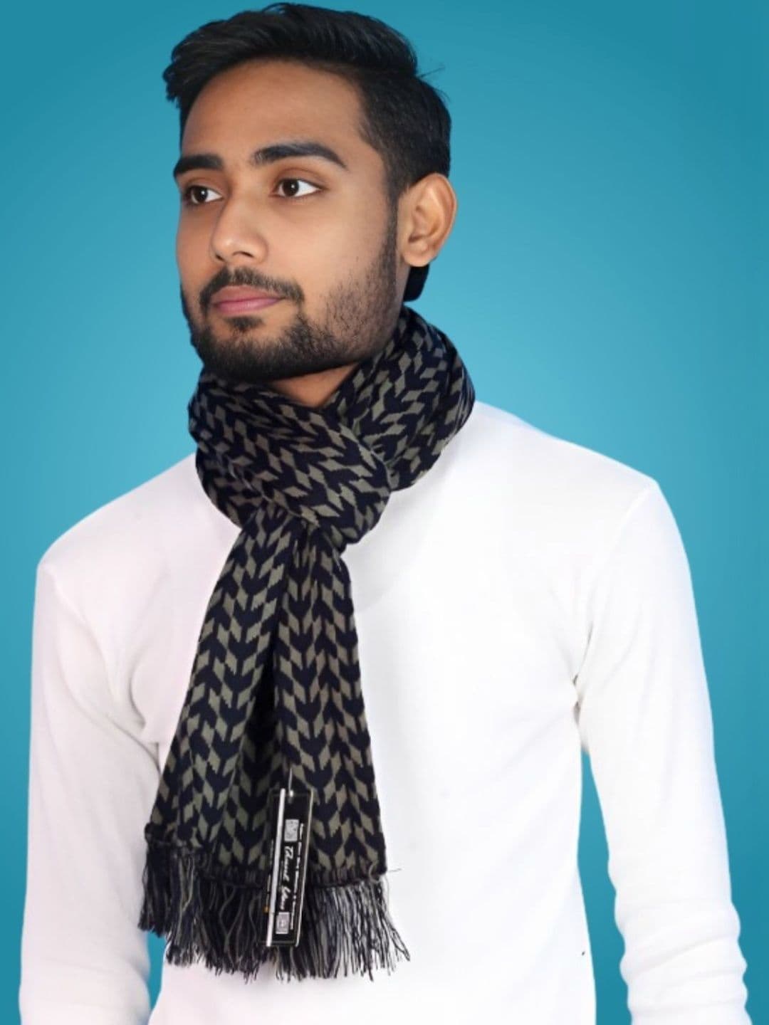 Pick Ur Needs Men Patterned Merino Wool Mufflers - view 1