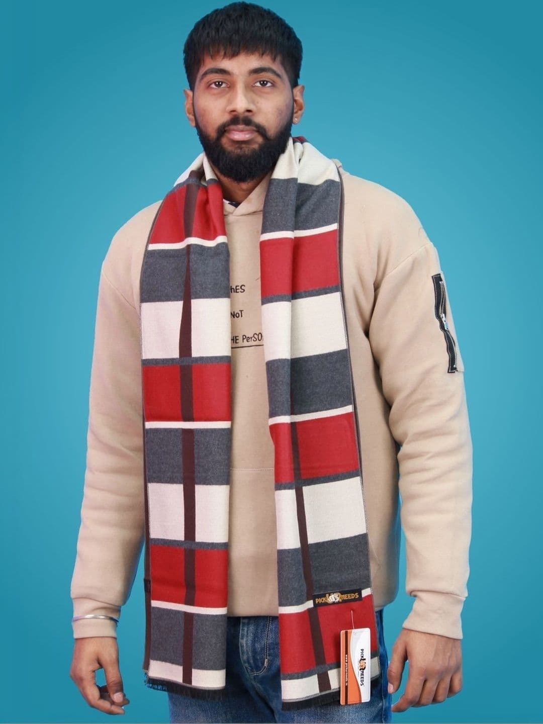 Pick Ur Needs Men Checked Merino Wool Mufflers - view 1
