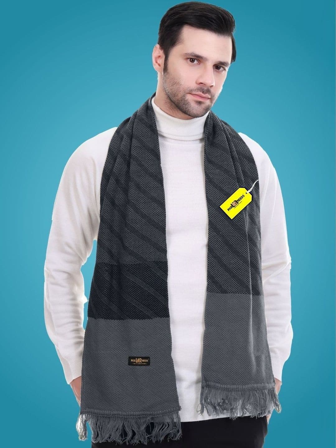 Pick Ur Needs Men Striped Merino Wool Mufflers - view 1