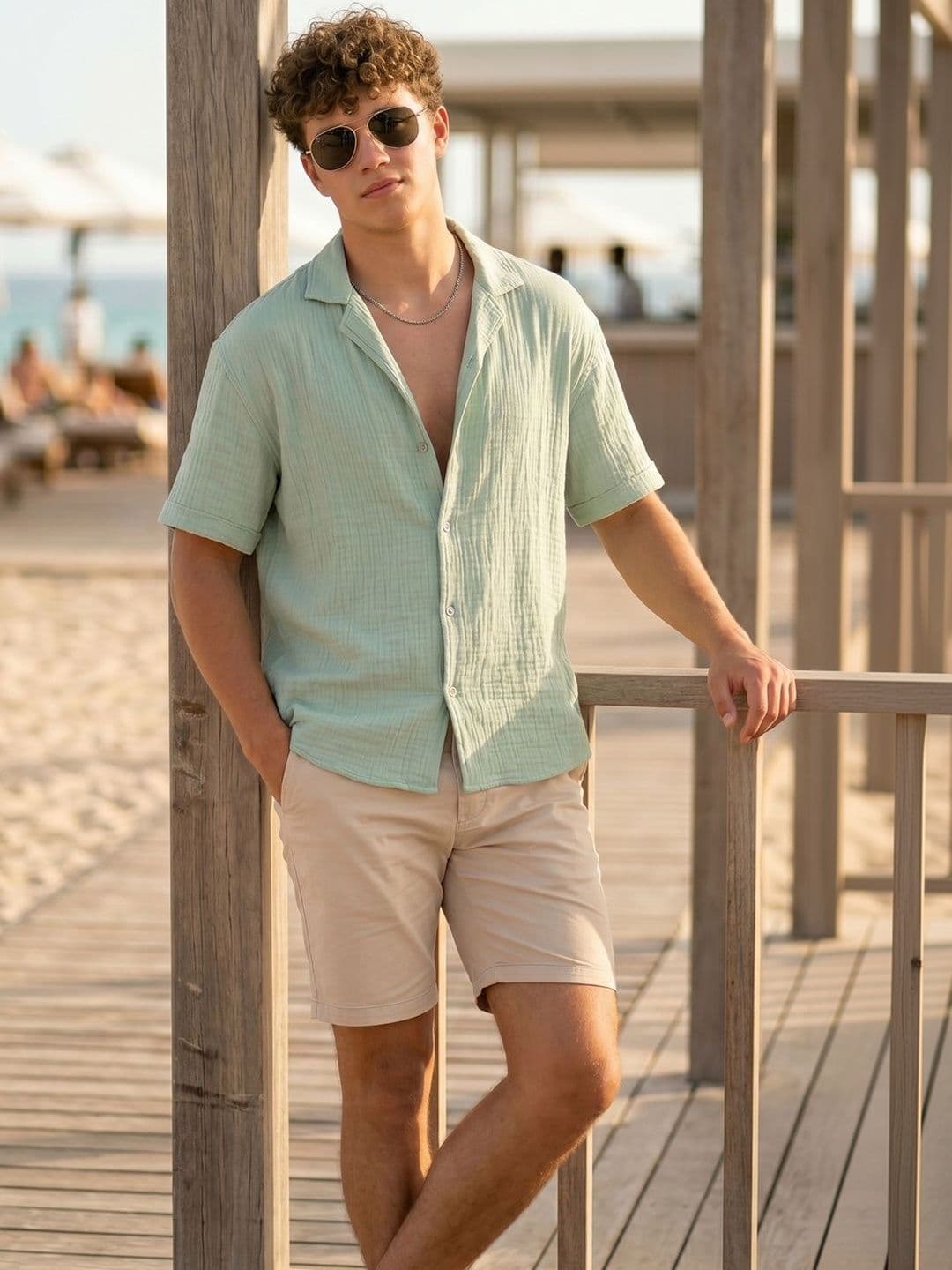 VEIRDO Men Relaxed Striped Casual Shirt - view 1